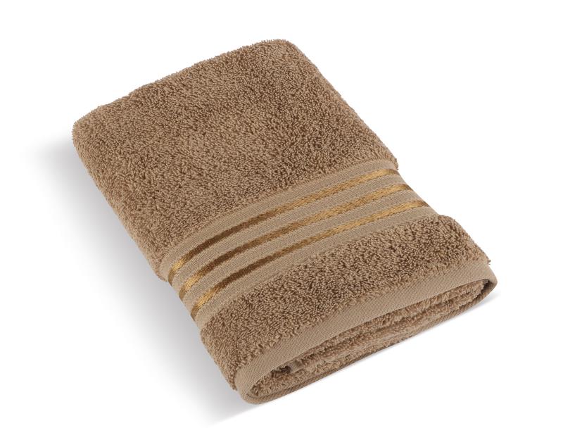 Froté ručník Linie 50x100 cm tmavě béžová