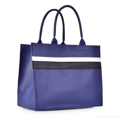 FC SHOPPER BAG elegantní taška s pruhy, modrá  - zobrazit detaily