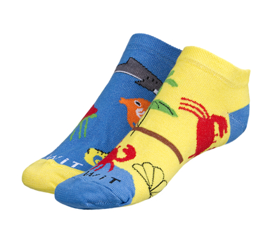 Ponožky nízké Pláž 35-38 žlutá, modrá