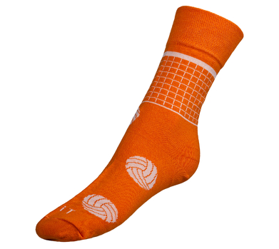 Ponožky Volejbal 39-42 oranžová, bílá