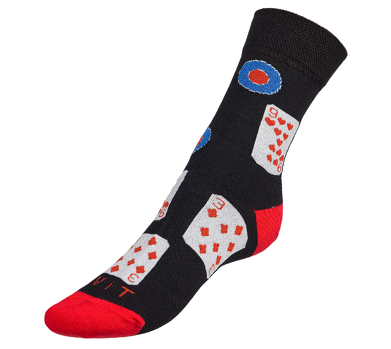 Ponožky Karty 39-42 černá, červená