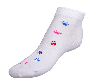 Ponožky nízké Tlapky barevné 39-42 bílá