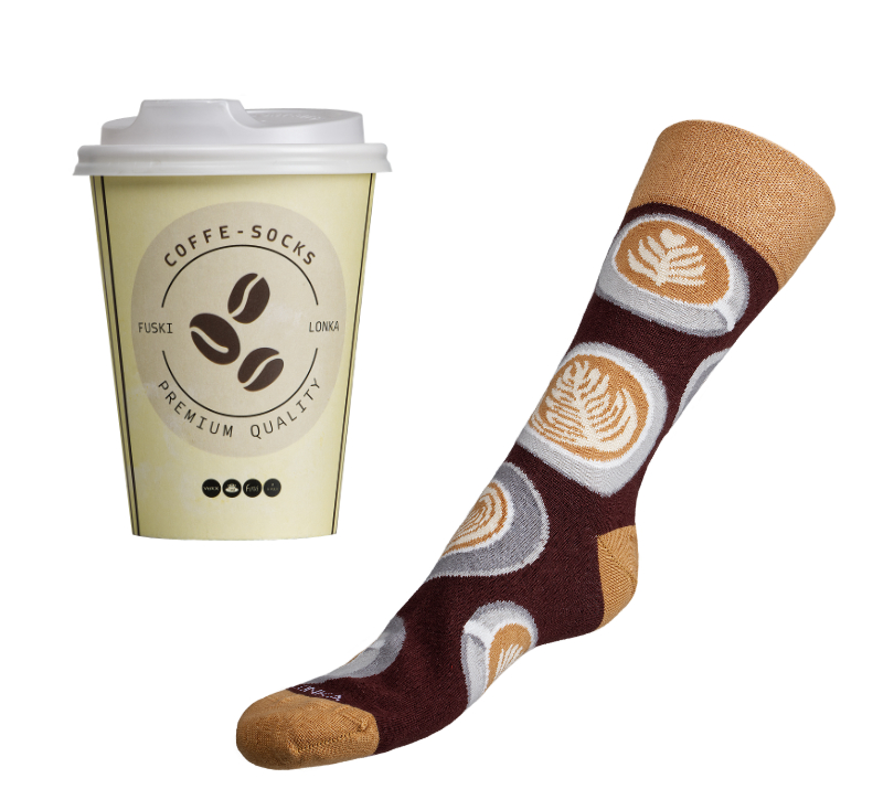 Ponožky Káva v dárkovém balení 42-45