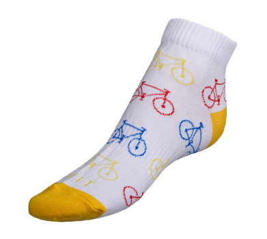 Ponožky nízké Kolo 39-42 bílá, žlutá