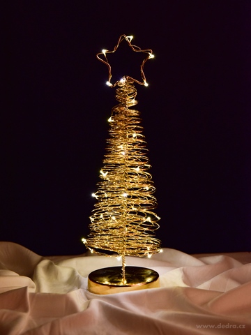 36 cm zlat drtn svtc LED stromek  - zobrazit detaily