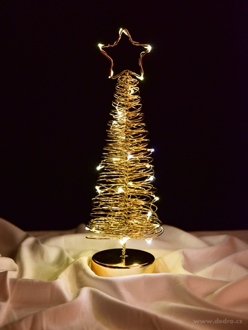 31 cm zlat drtn svtc LED stromek  - zobrazit detaily