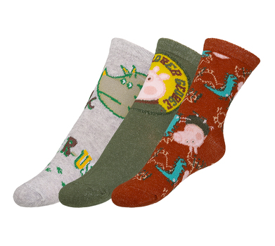 Ponožky dětské Peppa - sada 3 páry 23-26 khaki, hnědá, šedá