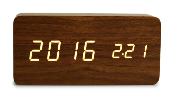 WOODOO CLOCK digitln LED devn hodiny tmav devo  15 x h 4 x v 7 cm - zobrazit detaily