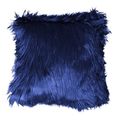 Dekorační potah  na polštář,půlnoční modrý z česané umělé kožešiny  - zobrazit detaily
