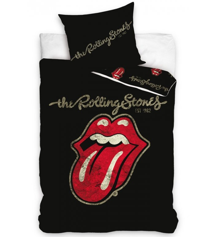 Bavlněné povlečení Rolling Stones Black 70x90,140x200 cm - zobrazit detaily
