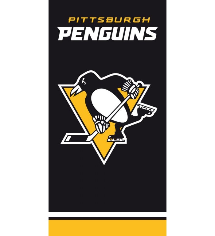 Osuška NHL Pittsburgh Penguins Black 70x140 cm