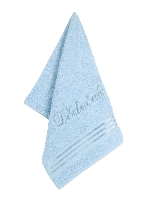 Froté ručník Linie - Dědeček 50x100 cm světle modrá